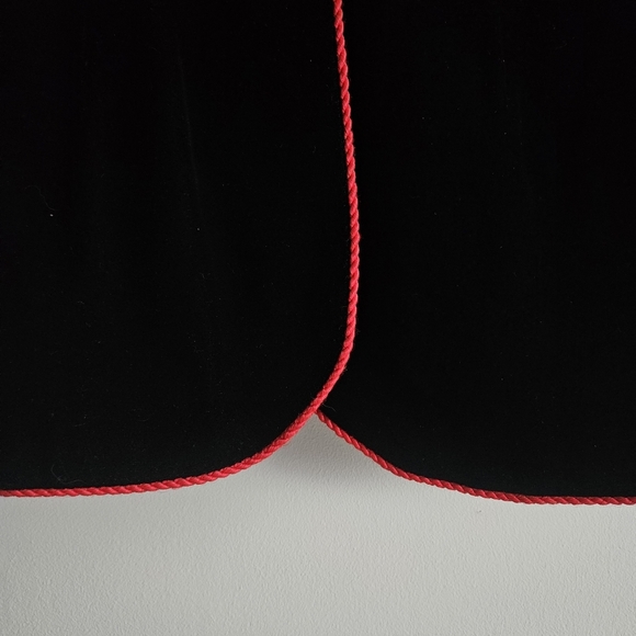 Vintage 80's Velour JS Collections Coat With Jewel Red Buttons & Trim - Picture 5 of 12